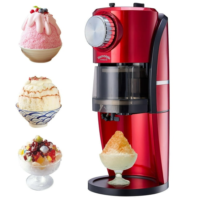 Wanvoapls Machine à Glace Pilée - Machine à Cônes de Neige pour Glace Pilée Maison, Cônes de Neige, Rasoir à Slush avec Bouton de Réglage de Lame en Acier Inoxydable,