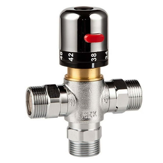 BUYISI Adjustable Brass Chrome Thermostatic Mixing Valve For Safe, Comfortable Showers Dn15
