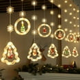 thumbnail image 3 of WILLED Christmas Window Lights, 9.8 Ft 120 LED Battery Operated Christmas Decorations with Remote, 3D Hanging Lights with Flashing Effects for Bedroom Patio Garden Party Home Indoor Outdoor Xmas Decor, 3 of 11