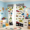 thumbnail image 3 of Erosebridal Cartoon Race Car Blackout Curtains, Colorful Curtains Pack of 2 (42x84 Each), Red Border, 3 of 5