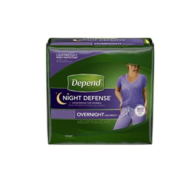 depend women's night defense pullon underwear medium, 30/case
