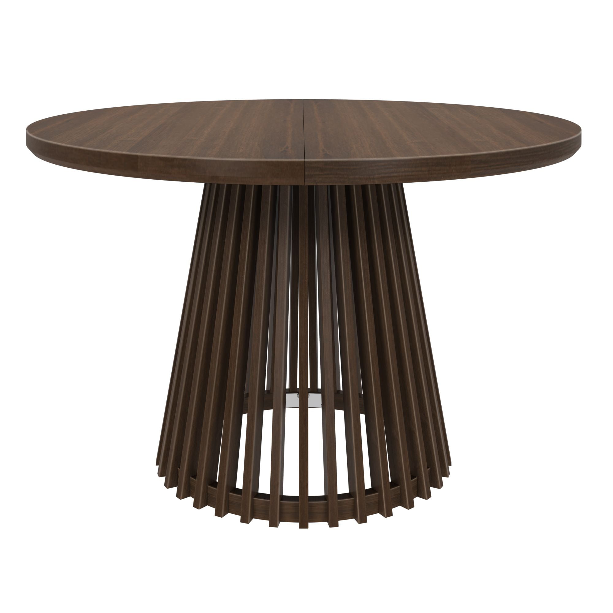 Plank+Beam 48" Lido Round Dining Table, Solid Wood Minimalist Kitchen Table for 4, Walnut