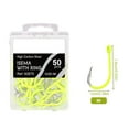 thumbnail image 5 of CENL 50pcs Fluorescent Fishing Hooks Barbed Single Circle Carp Hook Sea Fishinhook, 5 of 9
