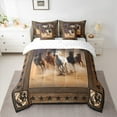 thumbnail image 2 of jejeloiu Fram Animal Horse Twin Bedding Sets 7-Piece,Retro Stars Print Bedding Comforter Set,Rustic Farmhouse Cabin Sheet Sets For Men Women,Ultra Soft Home Decor, 2 of 8