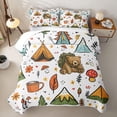 thumbnail image 2 of Erosebridal Happy Camping Kawaii Bear Twin Quilt Set for Teens,Boys Girls Adventure Accessories Twin Coverlet Set, 2 of 7