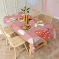 thumbnail image 3 of Colorful Mushroom Pattern Pink Pattern Rectangle Tablecloth 60"x120",Waterproof Polyester Rectangle Table Cloth, Wipeable Spillproof Polyester Tablecloth for Dining, Camping, Indoor and Outdoor, 3 of 6