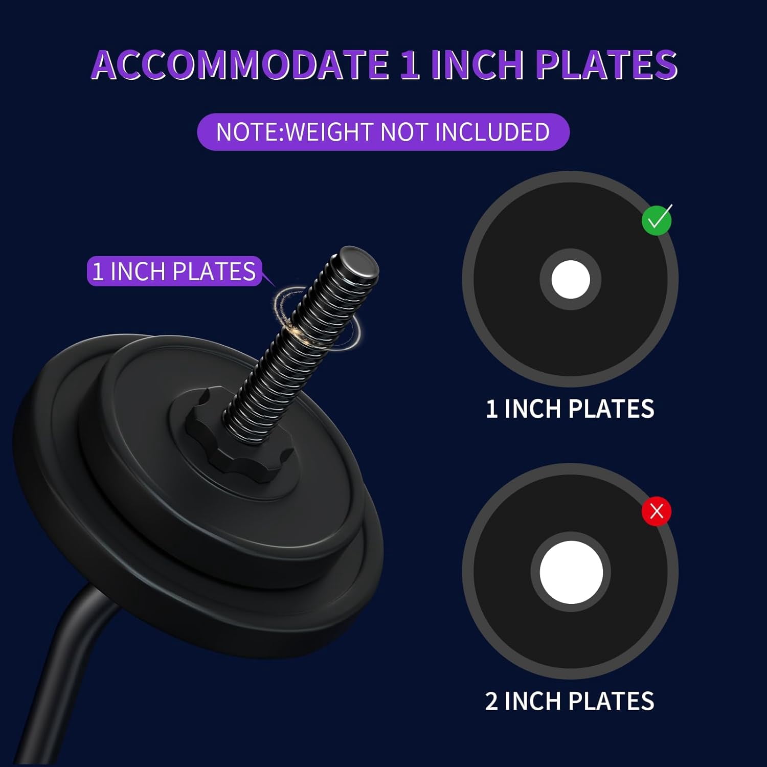 FIXTECH 47'' Curl Bar with Collars for All Standard 1" Plates, 220-Pound Capacity, Black