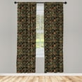 thumbnail image 2 of Ambesonne Bohemian Curtains, Colorful Pattern Triangles, Pair of 28"x63", Burnt Orange and Dark Teal, 2 of 4