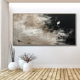 thumbnail image 5 of Black Abstract Canvas Painting Original Black and Gray Textured Painting Black Canvas Painting Modern Living Room Decor Minimalist Wall Art,Unstretched,Frameless,(71*142cm)28*56lnches, 5 of 5