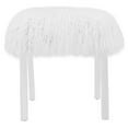 thumbnail image 6 of Scarlett Faux Fur Stool Acrylic Base, White, 6 of 6