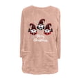 thumbnail image 4 of Luxalzxs Women's Winter Fleece Fuzzy Tops Thicken and Warm Round Neck Pullover Christmas Gnomes Print Long Sleeve Pocket Sherpa Shirts, 4 of 4