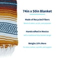 thumbnail image 4 of La Montana 10 Pack Mexican Blankets, 74" x 50" Yoga Blankets, Teal/Terra Cotta/Gold/White, 4 of 7