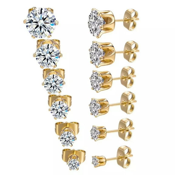 JoeytheJewelryNY 18k Layered Real Gold Filled cz stud earrings