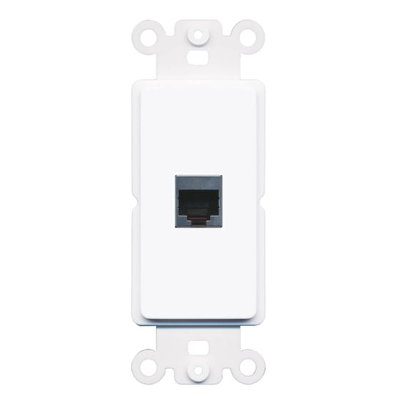 RiteAV - Cat5e Shielded Port Wall Plate Decorative (Rocker) White