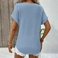 thumbnail image 4 of Kovlvoll Womens Tops V Neck Short Sleeve Shirts Summer Solid Color Casual Comfy Top with Pockets, 4 of 7