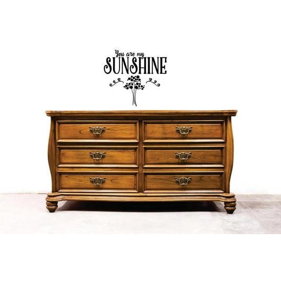 Custom Decals You Are My Sunshine Wall Art Size: 14 Inches x 28 Inches Color: Black