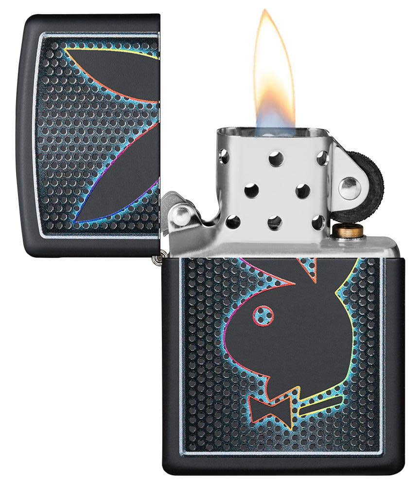 Zippo Playboy Multi Color Bunny Black Matte Pocket Lighter