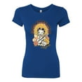 thumbnail image 2 of Wild Bobby Betty Boop Good Vibes Only Betty Boop Womens Slim Fit Junior Tee, Royal, Medium, 2 of 5