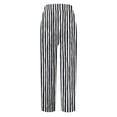 thumbnail image 5 of Fsqjgq Women's Pants Yoga Pants Capris Casual Dress for Women Black Casual Striped Linen Pants Spring Summer Printed Yoga Pants Loose Fit Straight Leg Folded Casual Pants Pockets Baggy Trousers XL, 5 of 5