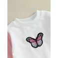 thumbnail image 5 of Bagilaanoe Baby Girl Oversized Romper Sweatshirt Newborn Long Sleeve Bodysuits Butterfly Embroidery Pullover 3M 6M 12M 18M Infant Casual Tee Tops, 5 of 9