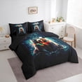 thumbnail image 3 of Feelyou Christmas Bear Child Bedding Comforter Set 7 Pieces, 3D Jungle Animal Full Bedding Set, Glitter Stars Print Reversible Fitted Sheet Flat Sheet, Super Cozy Room Decor, 3 of 7