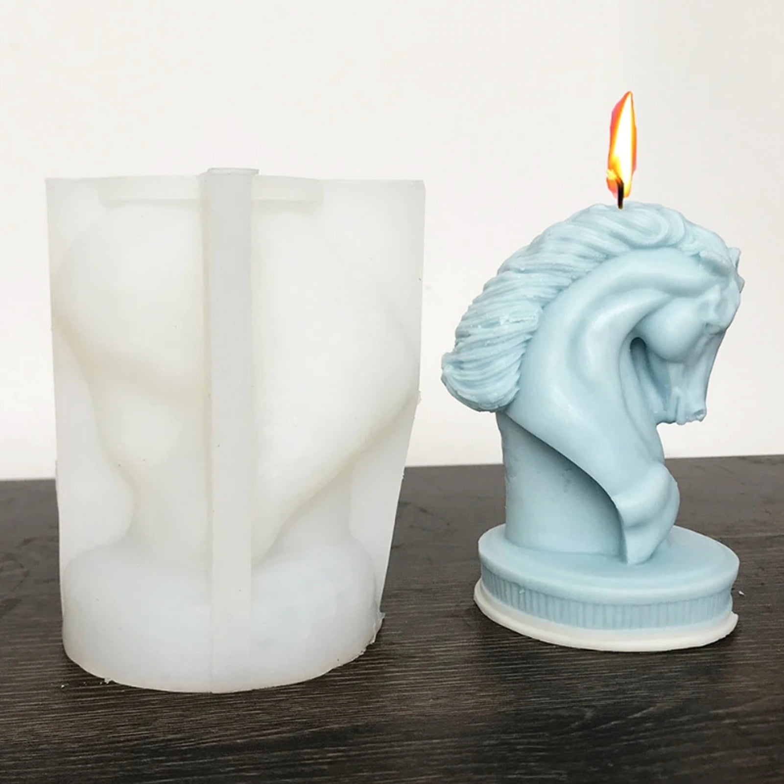 HomeLife Horse Head Sculpture Silicone Mold Non-sticky Reusable 3D Horse Head Candle Plaster Art Resin Making DIY Soap Aroma Candle Mold Craft Supplies Home Decor