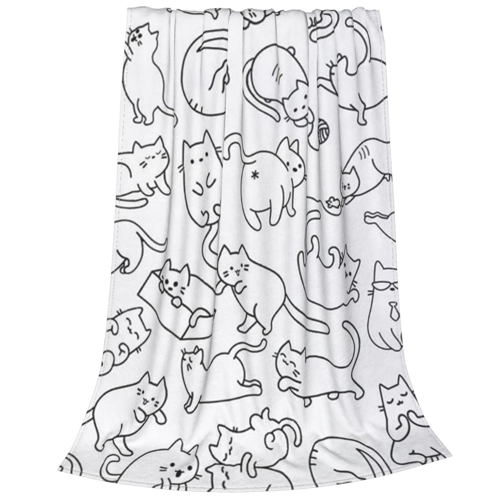 SPXUBZ Cute Cat Blanket Kawaii Flannel Throw Blanket for Cat Lovers Kids Adults Gifts All Season 50"X60"
