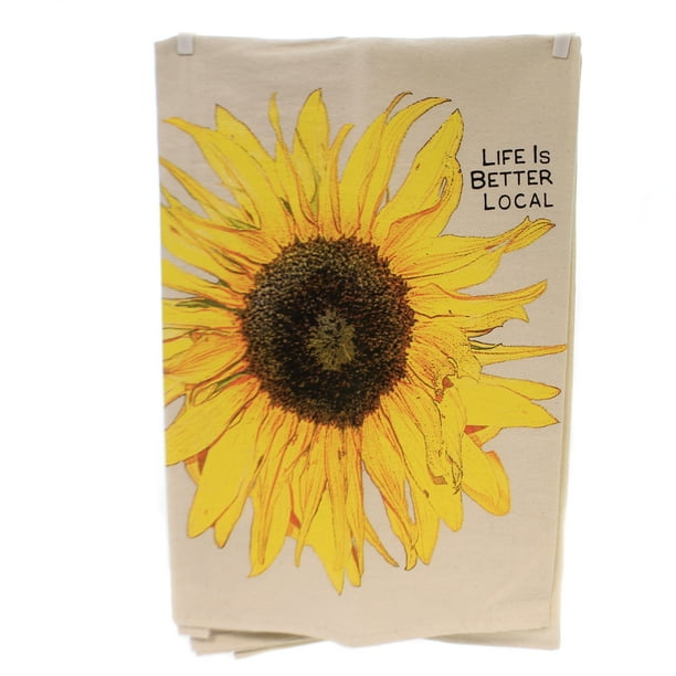 Home Decor Life Is Better Local Tea Towel Kitchen Dishes Sunflower Tt Sunflower Walmart Com Walmart Com