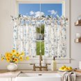 thumbnail image 1 of Cortinas Jinchan Floral de Lino para Cocina 66x61 cm Azul Beige 2 Paneles, 1 of 9