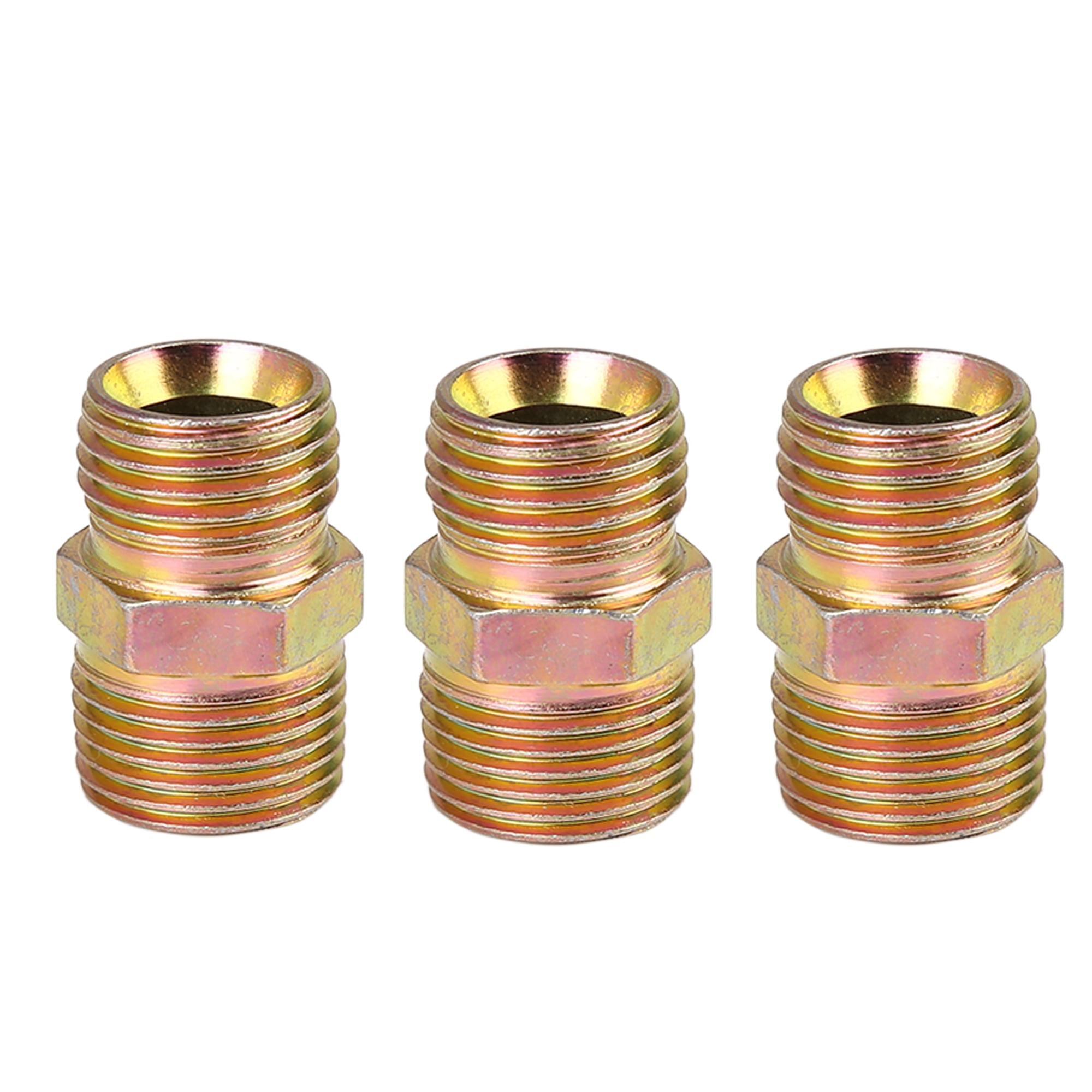 3pcs M16 x 1.5mm to 3/8" NPT Male Straight Hose Fitting Connector