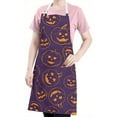 thumbnail image 5 of Hand Drawn Halloween Pumpkin Apron-Garden Aprons for Women with Pockets-Cotton Linen Waterproof Kitchen Cooking Gardening Aprons Adjustable for Kitchen,Cooking,BBQ and Salon 32"x27", 5 of 7