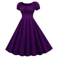 thumbnail image 1 of B91xZ Robes d'Été pour Femmes 2024 Robes Maxi à Manches Courtes Fendues Robe de Plage d'Été avec Poches, Violet G, 1 of 5