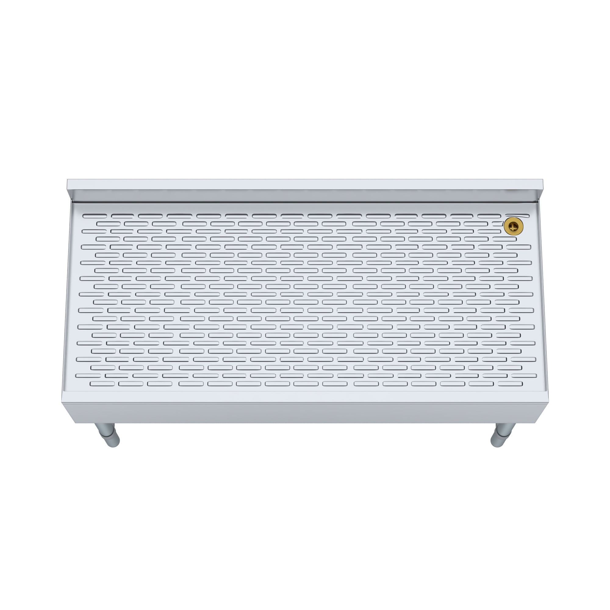AmGood Underbar Stainless Steel Drainboard 22-1/2 in. x 12 in. x 48 in. H with 3 in. Backsplash