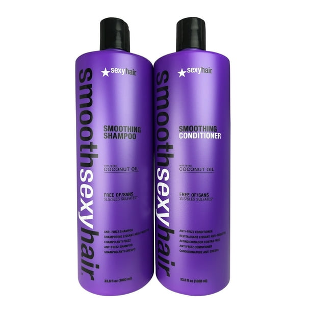 SexyHair Smoothing Anti Frizz Shampoo and Conditioner with Coconut Oil