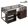 thumbnail image 5 of Low Loft Bed Twin Size with Rolling Desk, Storage Shelves and Chalkboard, Loft Bed with Storage Drawer and Full-Length Guardrail, Twin Loft Bed, Espresso, 5 of 12