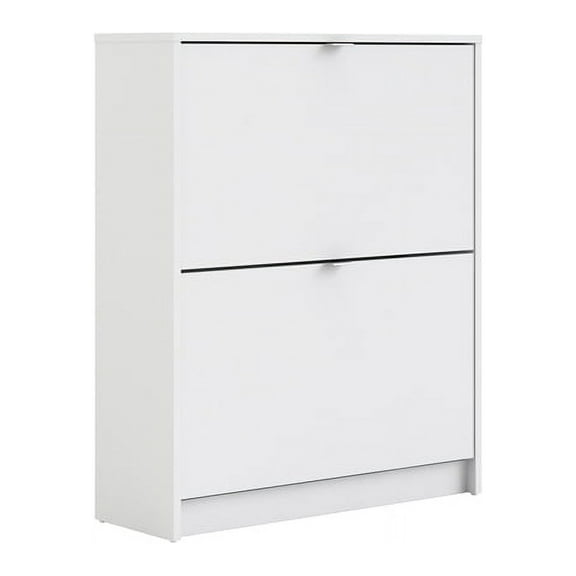Pemberly Row 2 Drawer Engineered Wood Shoe Cabinet in White