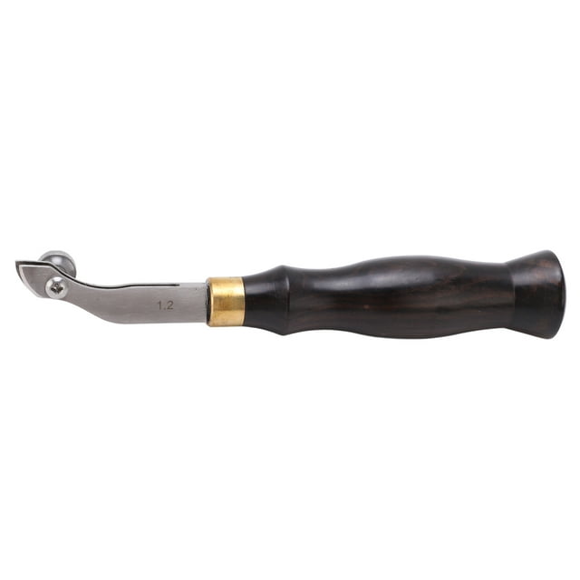 Adjustable Edge Creaser Mirror Reflection Stainless Steel DIY Leather Creaser with Wood Handle Leather Edge Creaser1.2mm