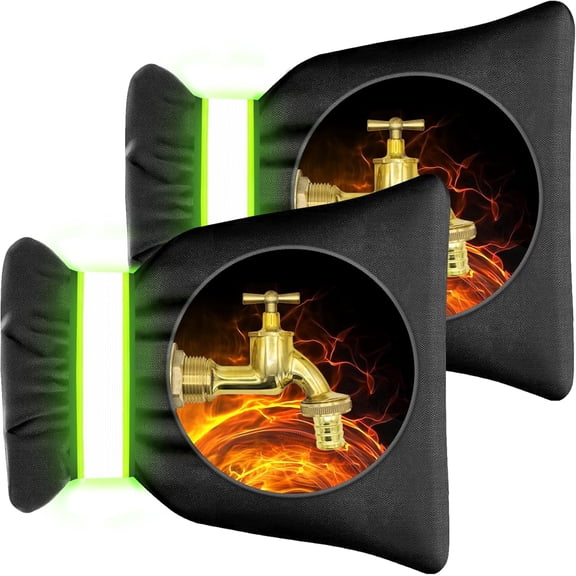 2Pack Outdoor Faucet Covers for Winter - Pro 6.7" W x 8.3" H Outdoor Water Faucet Cover Socks for Winter Freeze Protection Pipe Insulation Reusable Waterproof Insulated Spigot backflow Cover,Black
