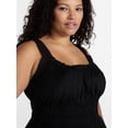 thumbnail image 4 of Terra & Sky Women’s Plus Sleeveless Smocked Peplum Tank Top, Sizes 0X-5X, 4 of 5
