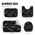 thumbnail image 3 of Moth and Skeleton Gothic Pattern Bathroom Rug Set 4 Piece,Includes Contour,Lid Cover,Bath Mat,Non-Slip Extra Soft Absorbent Washable, 3 of 5