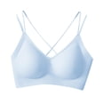 thumbnail image 1 of Sujetador para mujer, sujetador elevador con cuello en V, Bralettes, sujetador para dormir, suave, transpirable, todos los días Azul, 1 of 8