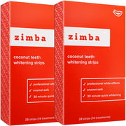 Zimba Coconut Teeth Whitening Strips, 28 Stain Removal Treatments (2-Pack)