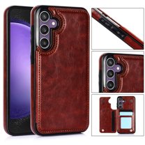 Dteck Case for Samsung Galaxy A13 5G,Magnetic Durable Leather Case Card Slots Shockproof Rubber Kickstand Back Wallet Cover for Galaxy A13 5G,Brown
