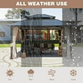 thumbnail image 5 of Erommy  Anti-Rust Coating Iron Hardtop Sun Shade Shelter Outdoor Canopy & Pergolas w/Curtains and Netting Black 12' x 14', 5 of 5