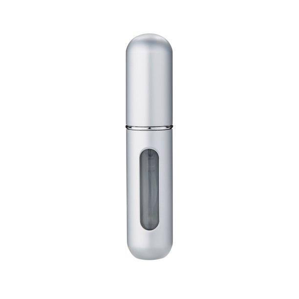 Mini botella de spray de perfume recargable Tiktok, botella de aluminio, atomizador de spray de perfume portátil, comida para llevar, envase cosmético vacío