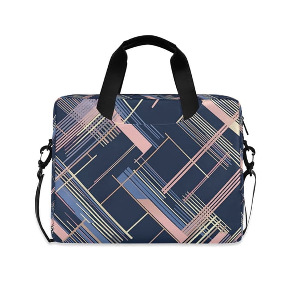 FORMRS 16" Laptop Bag Carrying Sleeve Case with Handle Travel Shoulder Briefcase, Black Stripes
