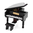 thumbnail image 2 of Grand Piano Shaped Windup Wooded Music Box with Small Stool Creative Gift Birthday Present, 2 of 16