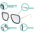 thumbnail image 4 of FEISEDY Lunettes de Soleil Aviateur Rétro des Années 70 Lunettes de Soleil Tony Lunettes de Soleil Tendance pour Femmes Lunettes de Soleil Carrées B2510, 4 of 6