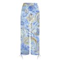 thumbnail image 6 of kaondbfi Womens Pants Wide Leg High Waisted Adjustable Trousers with Pockets Casual Lightweight Summer Casual Pants for Women, 6 of 9
