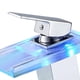 thumbnail image 5 of Grifo de lavabo de ño LED, grifo de tocador con línea de suministro de agua, lavabo, 3 colores Plata, 5 of 8